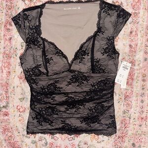 Abercrombie & Fitch Sheer Black Lace Chemise